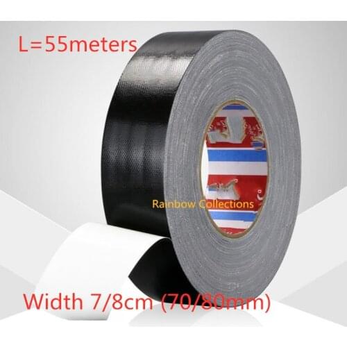 L=55M W7/8cm Ultra High Viscosity Black Duct tape Single Adhesive Tape Waterproof,moisture proof, corrosion resistant, insulated