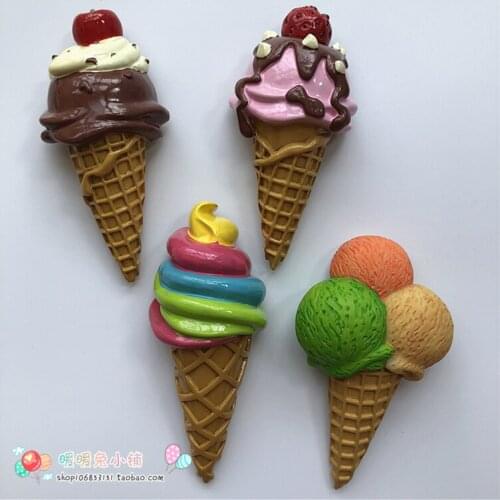 Strawberry Chocolate Ice Cream Cone Resin Fridge Magnet Stereo Magnet