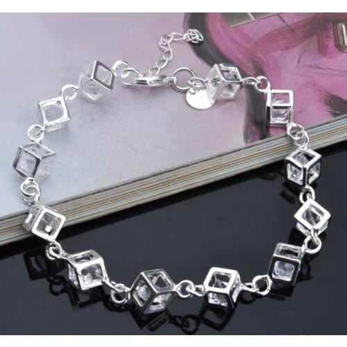 Fashion Jewelry 925 Sterling Silver Bracelet Cubic Zirconia Bracelet Color Woman Jewelry Gift