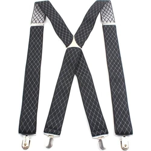 Fashion Large Adult Mens Harness 4 Clip X-type Gentleman Suspenders Elastic Double Shoulder Strap Trousers Clothing Accessories