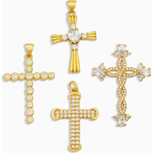 OCESRIO DIY White Stone Cute Cros Pendant Small Refinement Pendant Supply For Handmade Jewelry Making Accessories pdta112