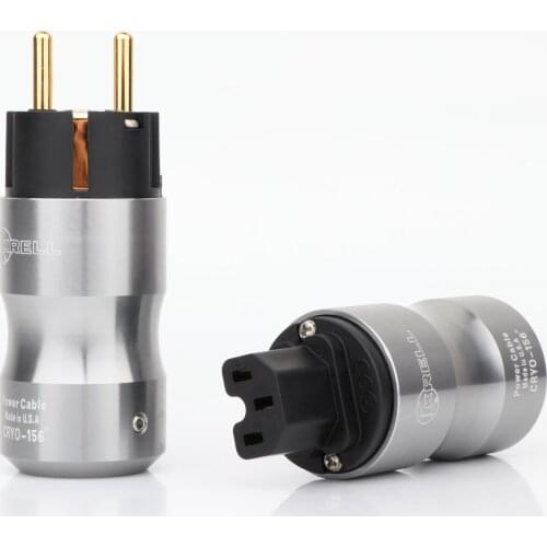 Krell 24K Gold Plated Europe Standard Male Mains AC Power Plug , Audio HIFI European Famale Power Supply Socket