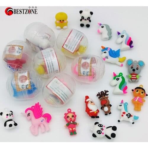 10Pcs 47*56MM Transparent Surprise Capsule Toys Hinged Ball With Rubber Toy Eggshell Festival Decor Can Open For Vending Machine