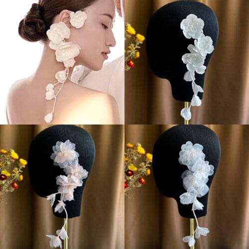 New Mori Series Super Fairy Beautiful Flower Handmade Head Flower Earring Dual-use Bridal Headwear Photo Modeling Earrings