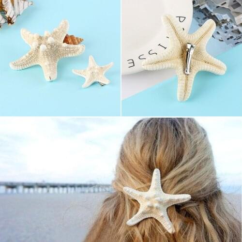 1PC Elegant Starfish Hair Clips Beach Wear DIY Sea Shell Alloy Hairpins Festival Wedding Headwear Hair Styling Accessories