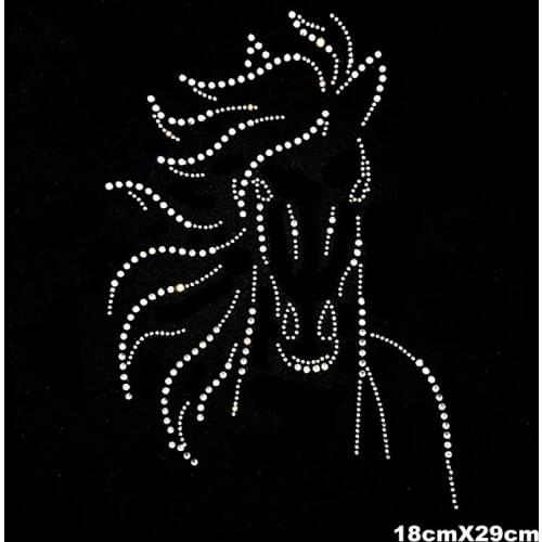 10 pc/lot Horse hotfix rhinestones, heat transfer design iron on motifs,rhinestone for garment,T-shirt,cloth