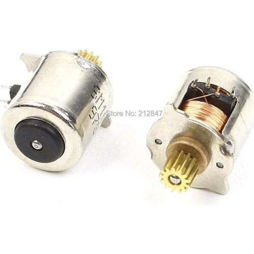 2PCS 10mm Dia 2 Phase 4 Wire Micro Stepper Motor 1000RPM for Camera