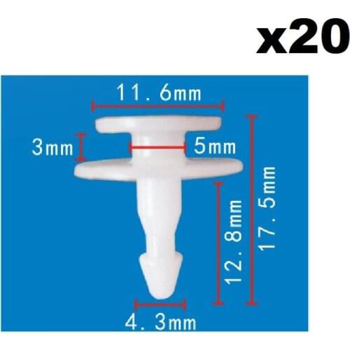 20x Nylon For Honda Water-resisting plate male buckle