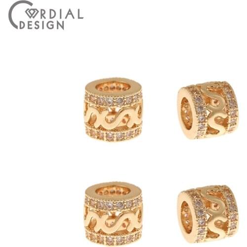 Cordial Design 40Pcs 7*8MM Jewelry Accessories/Hand Made/CZ Spacers/Cylinder Shape/Charms For Bracelets/DIY Earring Findings