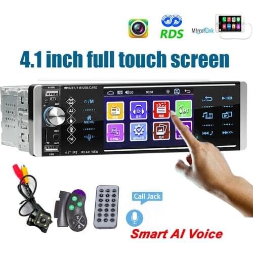 1Din 4.1" Car Radio Mirror link Android 9 Autoradio Multimedia Player 7'' HD Touch Screen Bluetooth USB FM Camera AUX 3001 Radio
