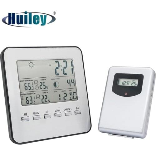 Wireless LCD Digital Thermometer Hygrometer Indoor Outdoor Weather Station Temperature Humidity Meter Alarm Clock Forecast