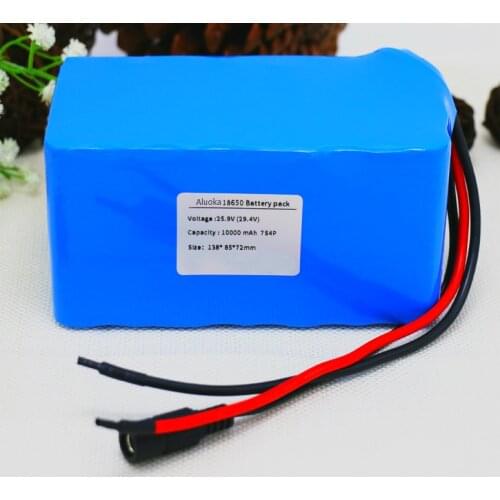 Aluoka 7S4P 24V10Ah 25.2V 29.4VLi-ion Battery Pack with 25ABMS For Electric moped ebike Scooters light bicycle power Balance car