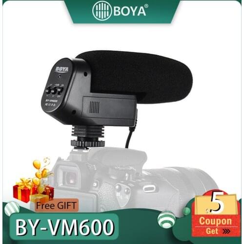 BOYA BY-VM600 Cardioid Directional Condenser Microphone Mic for Canon Sony Nikon Pentax DLSR Camera