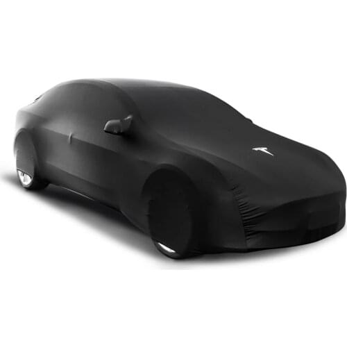 Black Car Cover For Tesla Model3 Model S High Elastic Cloth Full Coverage Waterproof UV Protetion Dustproof Anti-scratch Cover