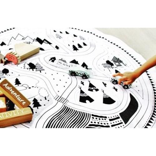 Baby Bed Sofa Play Mats INS Cat jenner Printing Kids Floor Toddler Blanket Cover Developing Toy Carpet tapis lapin Cushion