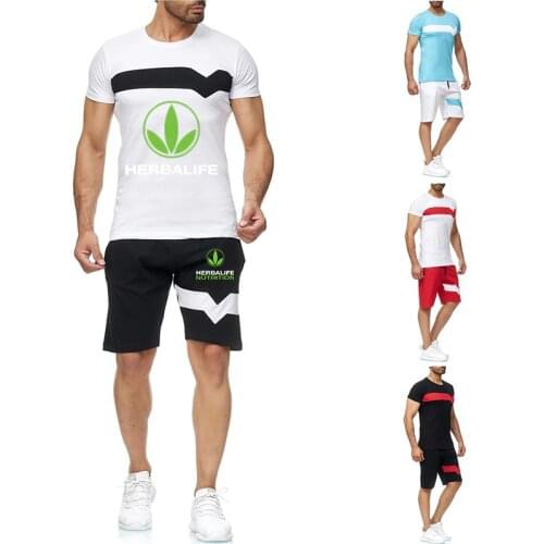 HERBALIFE NUTRITION 2021 Summer Men T-shirt shorts short-sleeved suit sportswear Fashion sports pants Man running suit