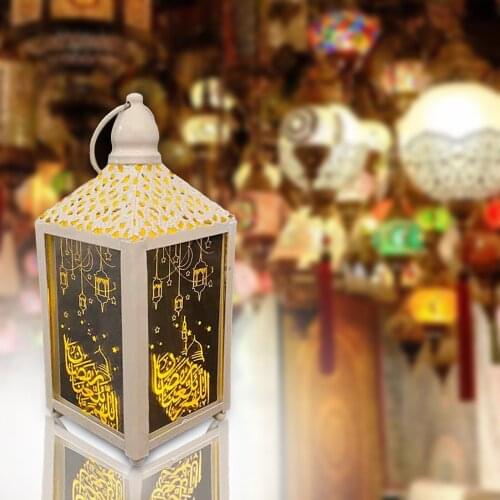 Eid Mubarak decorations Wooden LED Light Home hanging lantern Crafts party Decor Ramadan Kareem Islam Souvenir Gifts Eid Al Adha