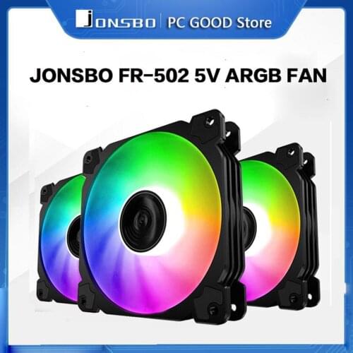 Jonsbo Fr-502 120mm 5V 3PIN ARGB cooling fan12V PWM 12cm Rgb Aura Led cpu cooler fan 10 LED Lamp Beads Colorful LED Light Effect