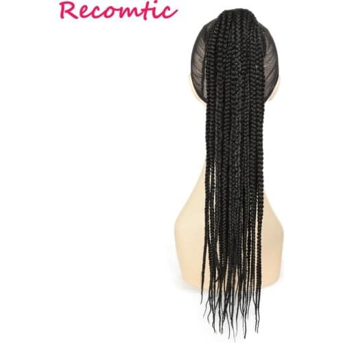 Recomtic Goddess Pony Box Braids Crochet Extensions Braiding Hair 22Inch Curly Synthetic Box Braiding Hair For Black Women