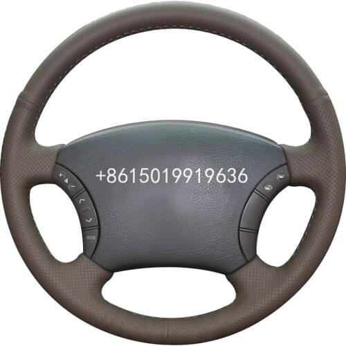 DIY Top Leather Steering Wheel Hand-stitch on Wrap Cover For Toyota Land Cruiser Prado 120 2003-07 Tacoma 2005-11