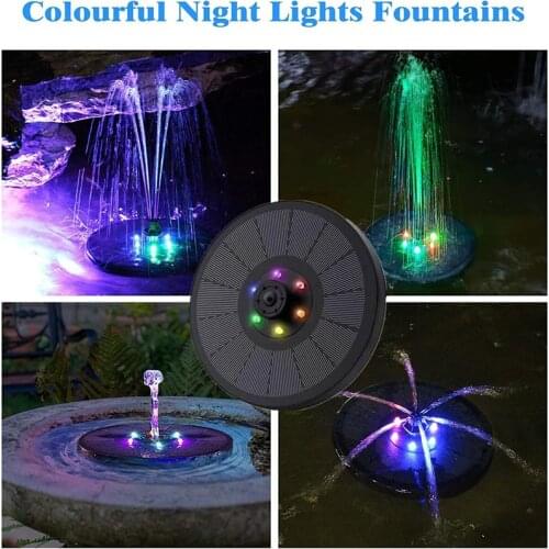 Mini Solar Water Fountain Pool Pond Waterfall Fountain Garden Decoration Outdoor Bird Bath Solar Powered Fountain Floating Water
