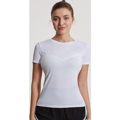 New Indoor Fitness Sports T-shirts Women Slim Gym Yoga Shirts Short Sleeve Summer Workout Training Jogging Sportswear Tops