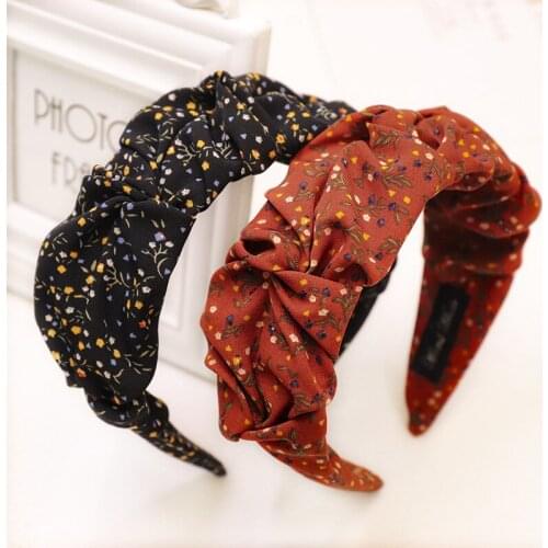 Vintage Fold Print Hair Band For Women Turban Headband Hair Accessories Girls Hoop Hairband opaska do wlosow bandeau cheveux