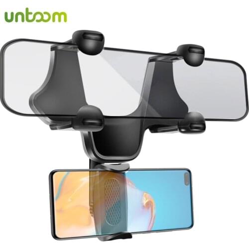 Untoom Car Phone Holder Car Rearview Mirror Phone Mount 360 Degrees In Car Mobile Phone Stand for iPhone 12 Samsung GPS Bracket