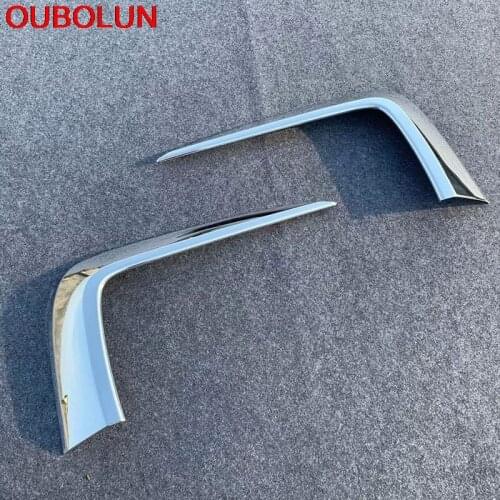 OUBOLUN For Honda Pilot 2019 Front Foglight Head Fog Lamp Light Eyelid Eyebrow Cover Trim Moulding Exterior Accessories ABS