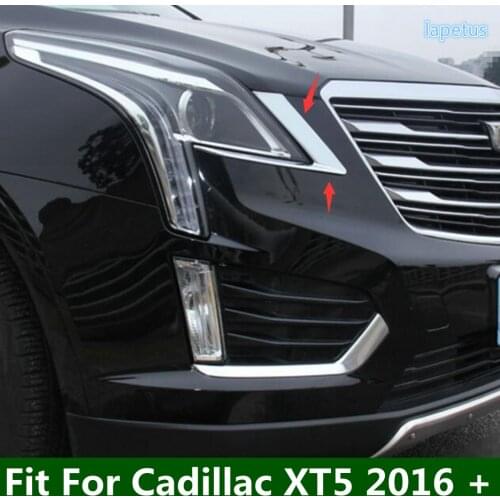 Lapetus Front Head Lights Lamp Eyelid Eyebrow Decoration Cover Trim Bright Style Fit For Cadillac XT5 2016 - 2021 Exterior Parts