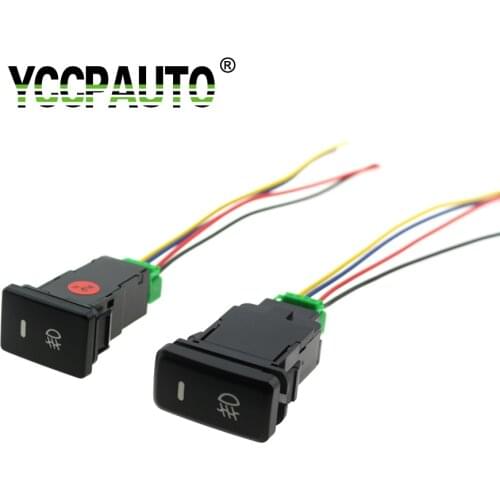 YCCPAUTO Car Fog Lights Switch For Toyota Camry Prius Corolla 4Pin Fog Lamp On-Off Button with Cable 1Pcs
