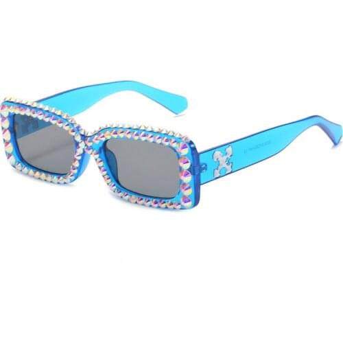 Rectangle Diamond Sunglasses Women Luxury Square Rhinestone Sun Glasses Female Unique Crystal Glasses Shades gafas de sol UV400