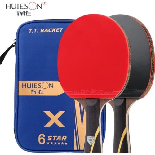 6-Star Table Tennis Racket 5 Layers Of Chicken Wing Wood And 2 Layers Of Carbon PING PONG Racket Short Long Handle Racquet Sport