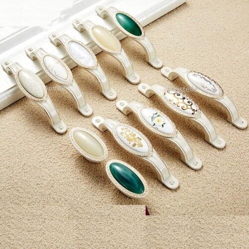 Dresser door pull kitchen cabinet knob Zinc Aolly cupboard drawer handle mirror Modern silver black jewelry box hardware