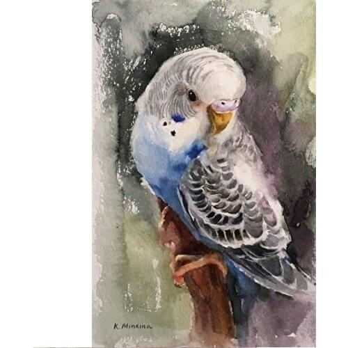 Hand painted canvas oil painting bird diy parrot oil painting kit for home decoration
