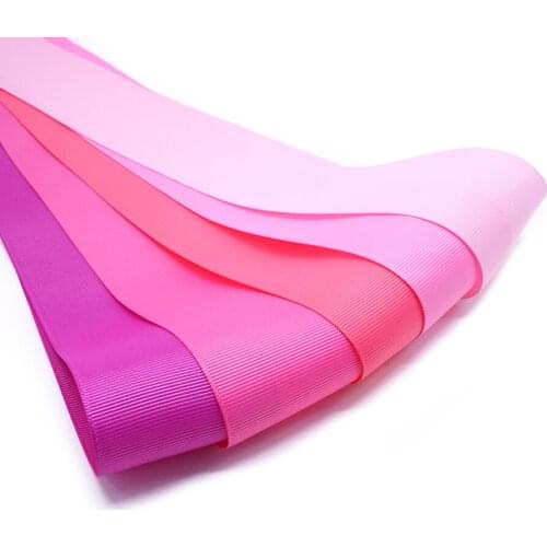 38 MM Width 100% polyester 1.5 inch solid plain Grosgrain Ribbon 50Y pink color