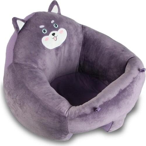 Cute Baby Sofa Support Seat Cover Plush Chair Learning To Sit Comfortable Toddler Nest Puff Washable Without Filler Sofa Chair