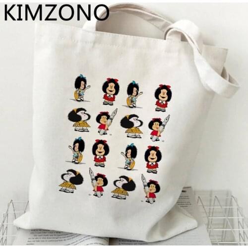 Mafalda shopping bag eco bolsas de tela tote canvas reusable shopper bag reusable sac cabas sac toile
