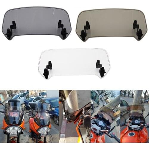 Motorcycle Parts Adjustable Clip On Windshield Extension Spoiler Windscreen Air Deflector For BMW Honda Suzuki for Yamaha
