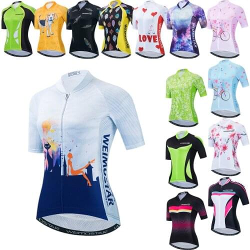 Summer Cycling Jersey Women Short Sleeve Bike Jerseys Road MTB Bicycle Shirts Maillot Ciclismo Racing Tops Breathable Cycle Wear