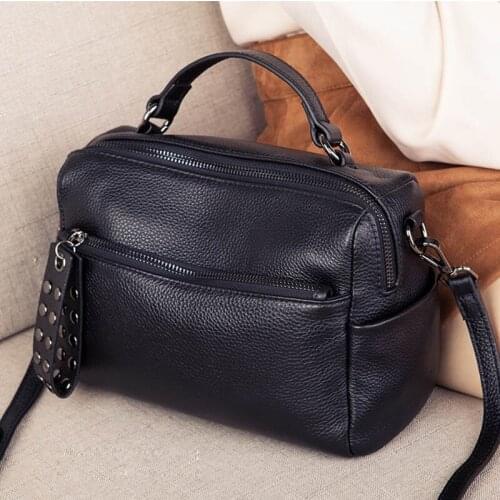 Womens bags 2020 new top Real cowhide trendy bags Women Leather Handbag shoulder messenger bag women pillow bags Female Bag