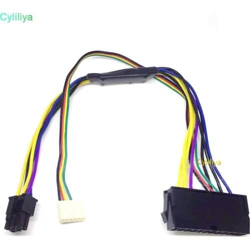 1pcs 24Pin to 2 Port 6Pin 18AWG 30cm SFF Mainboard Adaptor Power Cable For HP Z220 Z230 ATX PSU Supply Connector 24P To 6P