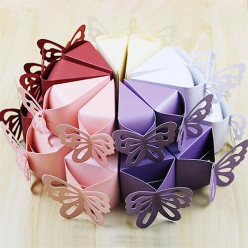 20pcs/lot Creative Hollow Butterfly Pearl Everbright Cake Packing Box Wedding Sweet Candy Box Birthday Party Gift Box Big Size