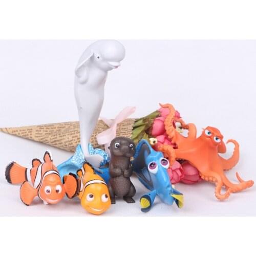 2017 New Styles 6pcs/lot Movie Charlie Clownfish Jenny Marlin PVC Action Figure Model Doll Toys For Kids Gifts