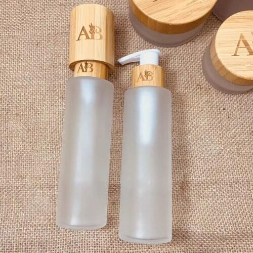 30ml 50ml 120ml 100ml 150ml Biodegradable Wooden Cream Bottles Natural Luxury Bamboo Cosmetic Packaging