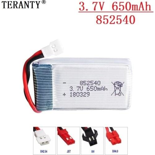 40c 3.7V 650mAh lipo battery For Syma X5 X5C X5C-1 X5SC X5SW X6SW H9D H5C L15FW 650mah 852540 3.7V RC Drone battery parts 1pcs