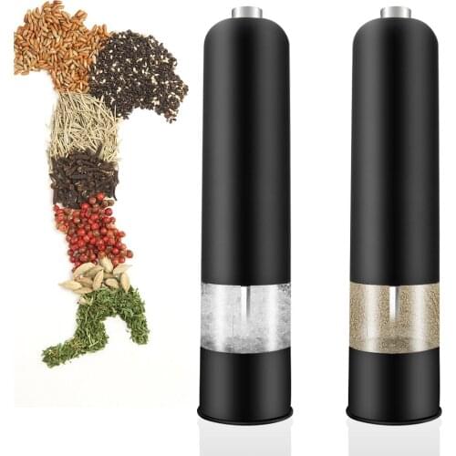 Automatic Seasoning Bottle With LED Light Spice Grinder Electric Pepper Salt Mill For Cooking Restaurant Kitchen Accessories