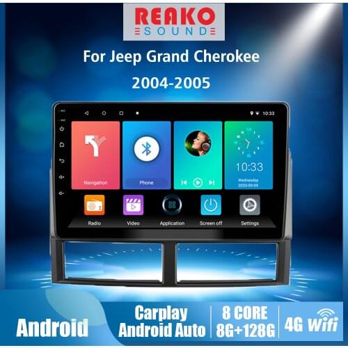 REAKOSOUND For jeep grand cherokee 2004-2005 9" Android 2 Din Car Multimedia Stereo Player Navigation GPS Head Unit with Frame