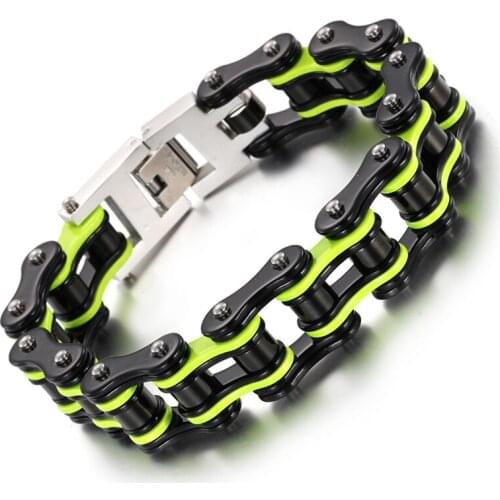 Brand New Mens Motorcycle Chain Stainless Steel Biker Bracelet Fashion Holiday Gifts 16mm8.66