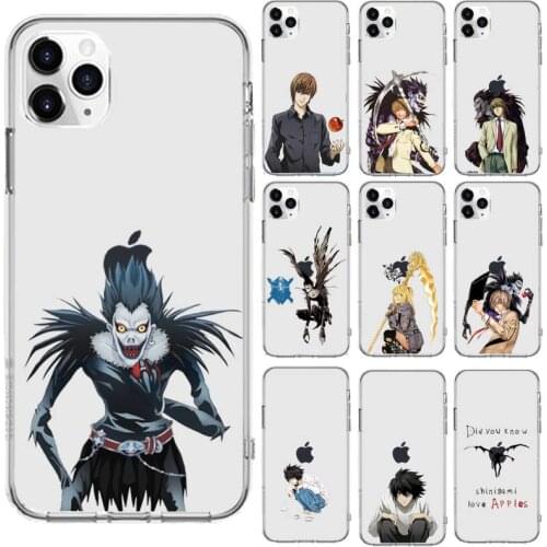 Death Note Phone Case Transparent for iPhone 6 7 8 11 12 s mini pro X XS XR MAX Plus se cover funda shell